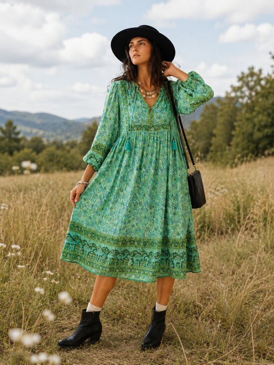 Spell Dresses & Skirts - Spell & The Gypsy Collective Sundown Boho Floral Long Sleeve Midi Dress Sz XS